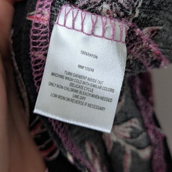 Angels Forever Young Y2K Tank Juniors XL Bohemian Purple Rayon Floral Mixed Prin - Picture 7 of 9